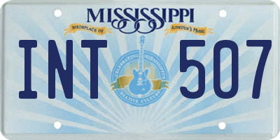 MS license plate INT507