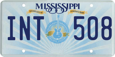 MS license plate INT508