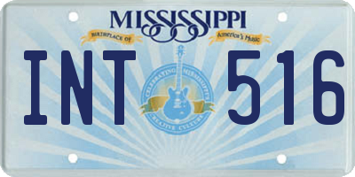 MS license plate INT516