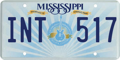 MS license plate INT517