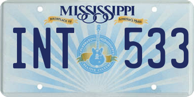 MS license plate INT533