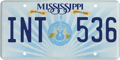 MS license plate INT536