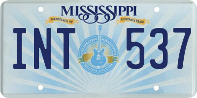 MS license plate INT537