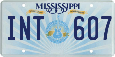 MS license plate INT607