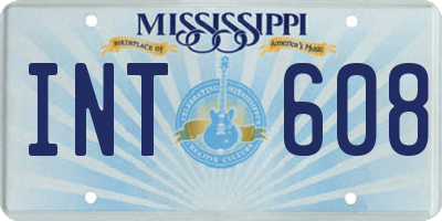MS license plate INT608