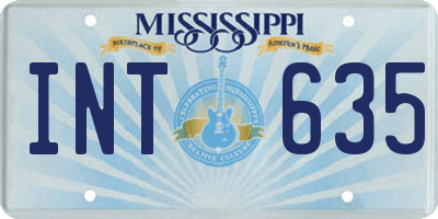 MS license plate INT635