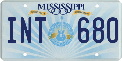 MS license plate INT680