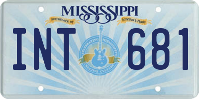 MS license plate INT681