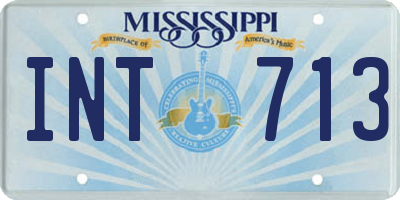 MS license plate INT713