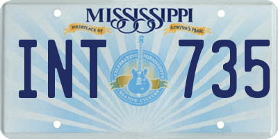 MS license plate INT735
