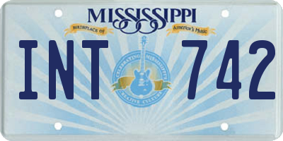 MS license plate INT742