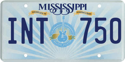 MS license plate INT750