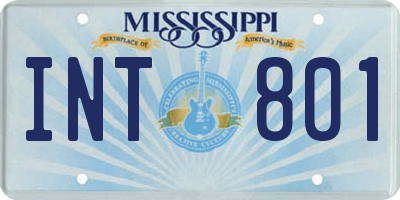 MS license plate INT801