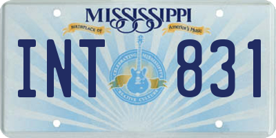 MS license plate INT831