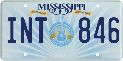 MS license plate INT846