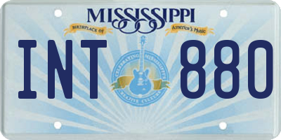 MS license plate INT880