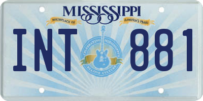 MS license plate INT881