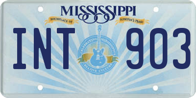 MS license plate INT903