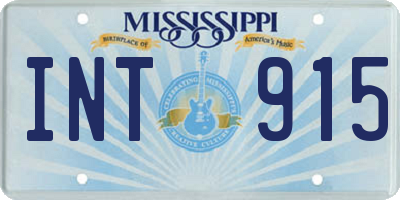 MS license plate INT915