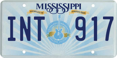 MS license plate INT917