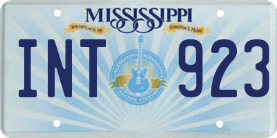 MS license plate INT923