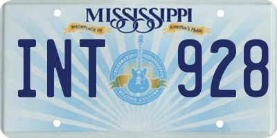 MS license plate INT928