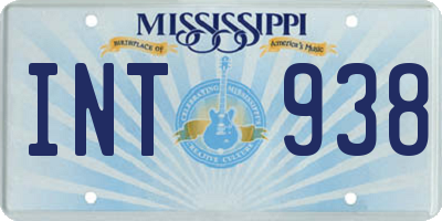 MS license plate INT938