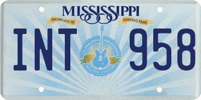 MS license plate INT958