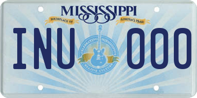 MS license plate INU000