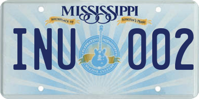 MS license plate INU002