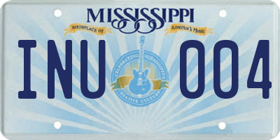 MS license plate INU004