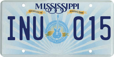 MS license plate INU015