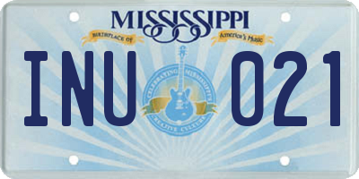 MS license plate INU021