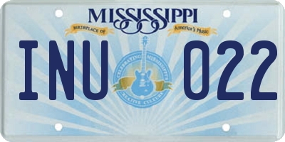 MS license plate INU022