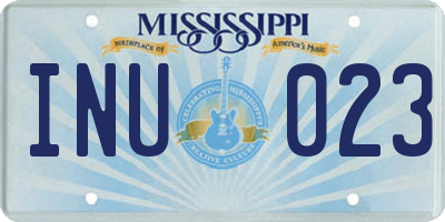 MS license plate INU023