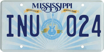 MS license plate INU024