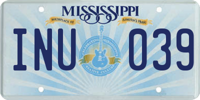 MS license plate INU039