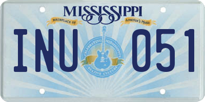 MS license plate INU051