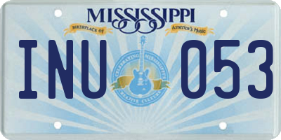 MS license plate INU053