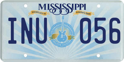 MS license plate INU056