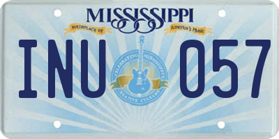 MS license plate INU057