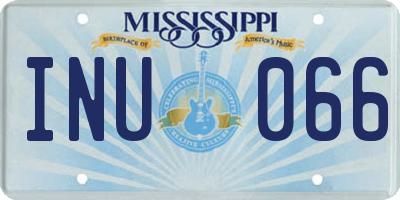 MS license plate INU066