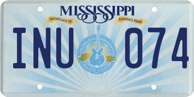 MS license plate INU074