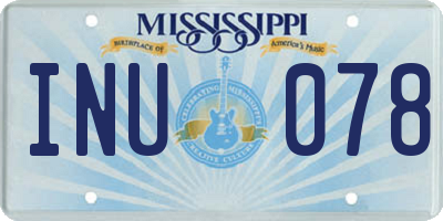 MS license plate INU078
