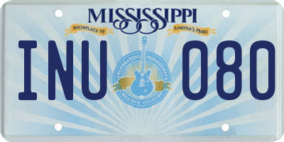 MS license plate INU080