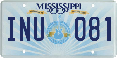 MS license plate INU081