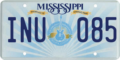 MS license plate INU085
