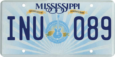 MS license plate INU089