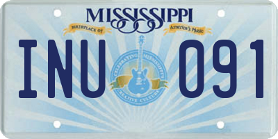 MS license plate INU091