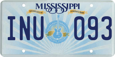 MS license plate INU093